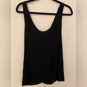 Feel the Piece Black Scoop Neck Wrap Back Low Cut Tank Top Women’s Sz M/L